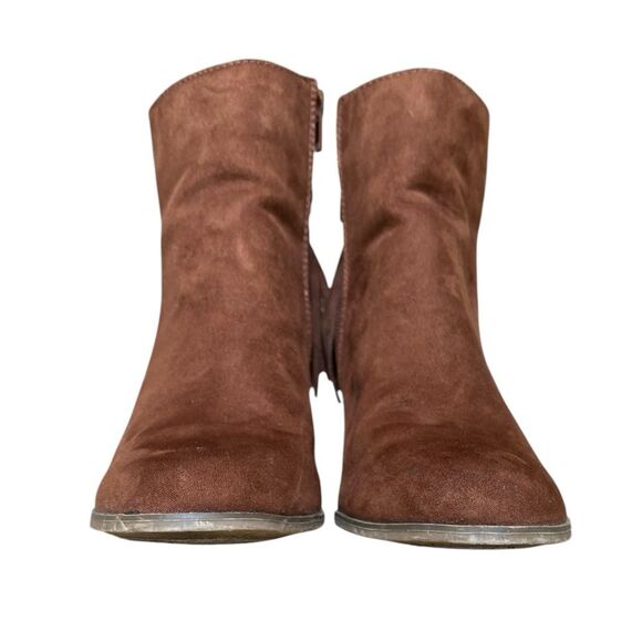 Carlos Santana Twilight Brown Suede Leather Boots Women's Size 6.5 Fringe Heel - Picture 9 of 14